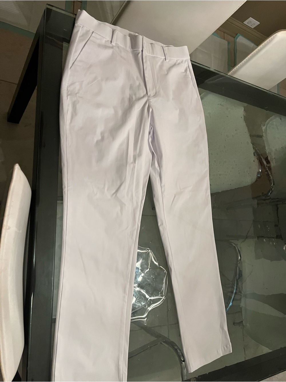 Men's White Dress Pants - Classic Straight Fit